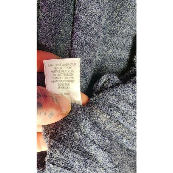 Relativity Women's XL Bell Sleeve Cardigan Blue Soft Knit Flowing Long Ribbed - Picture 9 of 10